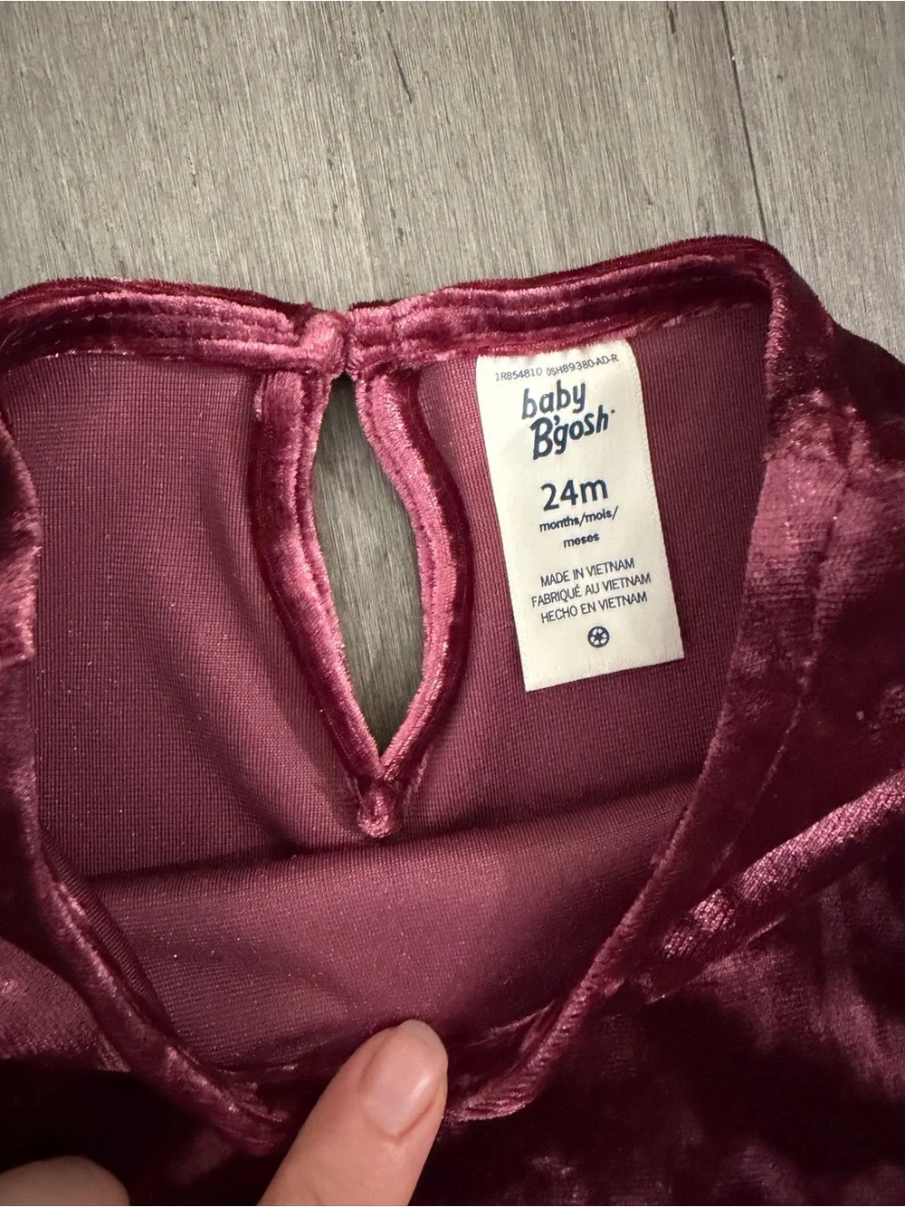 Osh Kosh Baby B'gosh Velvet Dress in Rich Wine